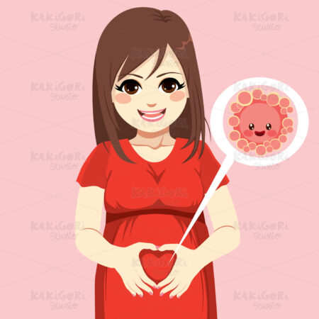 Pregnant Egg Cell Love Hands Clipart Vector Illustration 04198