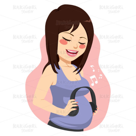 Pregnant Music Baby Clipart Vector Illustration 04072