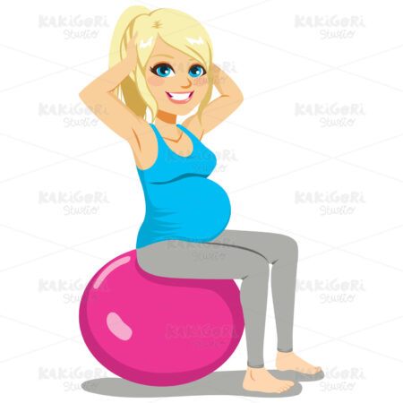 Pregnant Woman Exercise Clipart Vector Illustration 03745