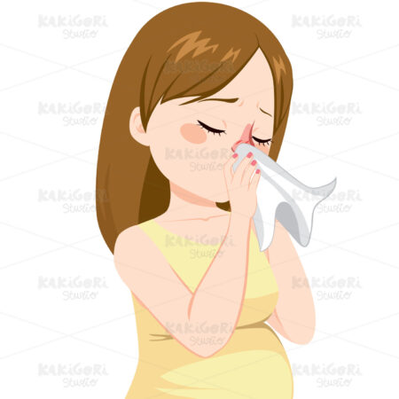 Pregnant Woman Flu Clipart Vector Illustration 02992