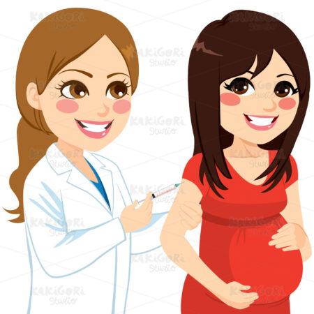 Pregnant Woman Vaccine Clipart Vector Illustration 04187
