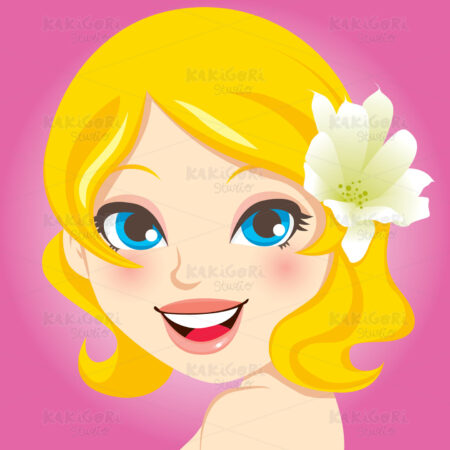 Pretty Blonde Portrait Clipart Vector Illustration 00671