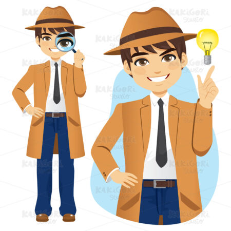Professional Detective Idea Concept Clipart Vector Illustration 04430