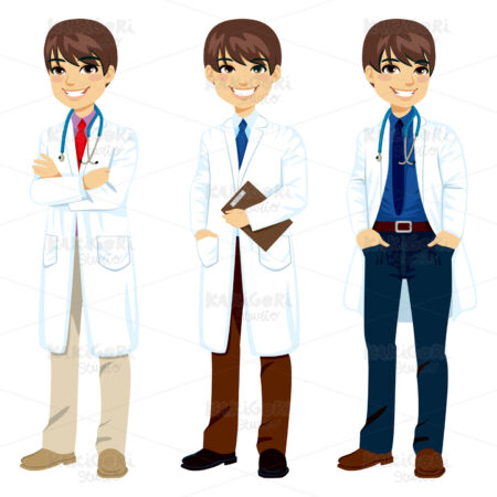 Professional Doctor Posing Clipart Vector Illustration 01381