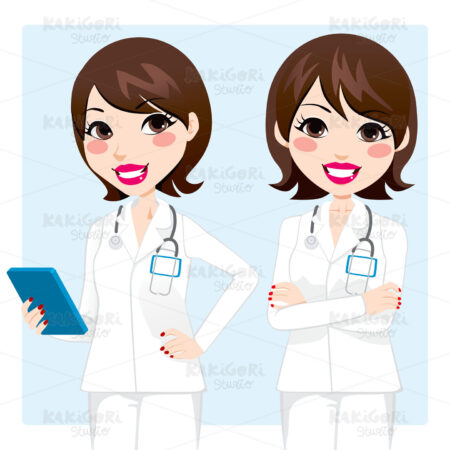 Professional Doctor Woman Clipart Vector Illustration 00930