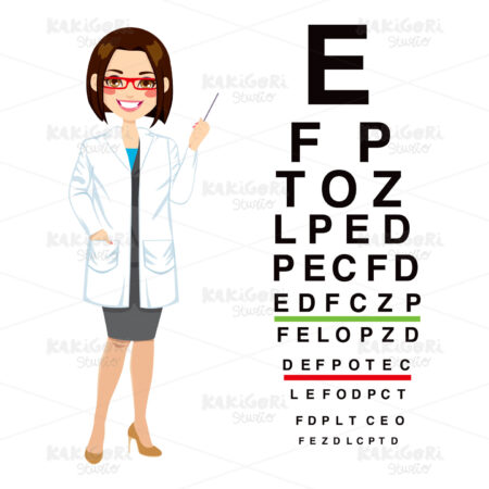 Professional Female Optician Clipart Vector Illustration 01466