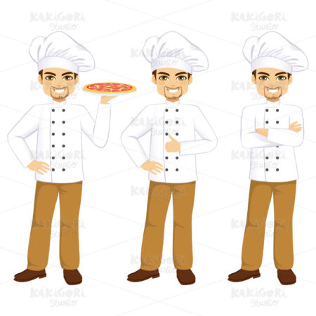 Professional Male Chef Clipart Vector Illustration 04467