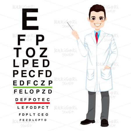 Professional Male Optician Clipart Vector Illustration 01467
