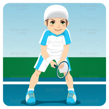 Professional Tennis Player Clipart Vector Illustration 00613