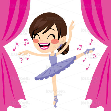 Purple Ballerina Tutu Dancer Clipart Vector Illustration 01649