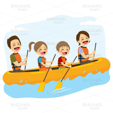 Rafting Clipart Vector Illustration 03662