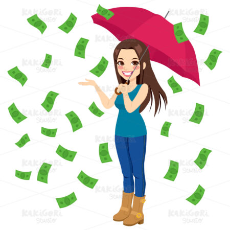 Raining Money Bills Clipart Vector Illustration 01550
