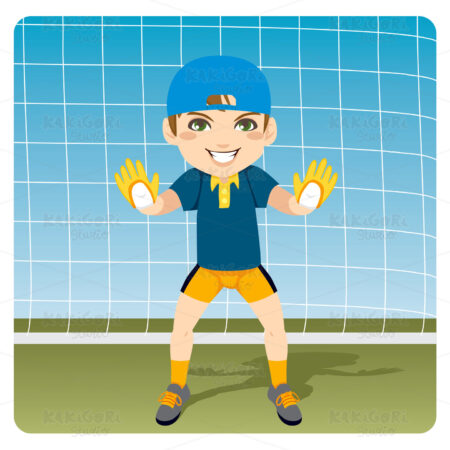 Ready Goalkeeper Clipart Vector Illustration 00604