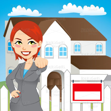 Real Estate Woman Clipart Vector Illustration 00864