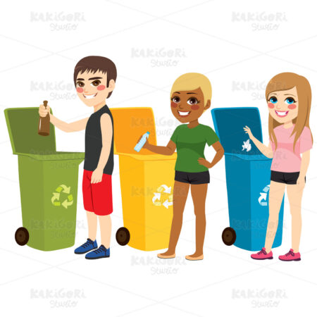 Recycling Waste Sorting Clipart Vector Illustration 04138