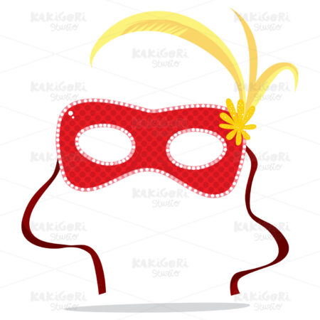 Red Carnival Mask Clipart Vector Illustration 03235
