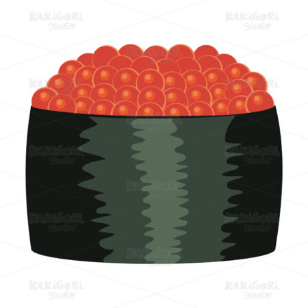 Red Caviar Maki Clipart Vector Illustration 03719