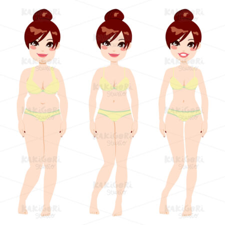 Red Haired Woman Diet Clipart Vector Illustration 01138