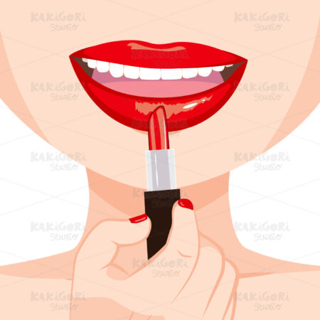 Red Lips Close Up Clipart Vector Illustration 02207