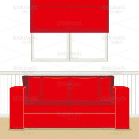 Red Living Room Clipart Vector Illustration 01514