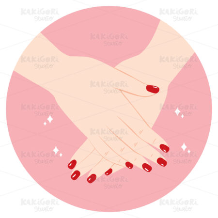 Red Manicure Hands Clipart Vector Illustration 03574