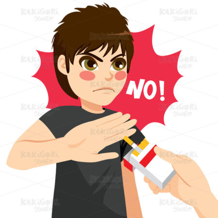 Refusing Tobacco Clipart Vector Illustration 04060
