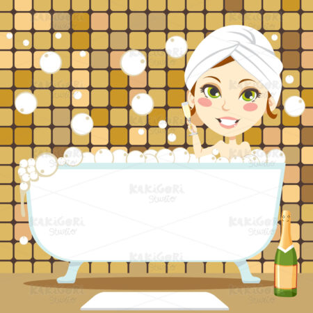 Relaxing Bubble Bath Clipart Vector Illustration 00581