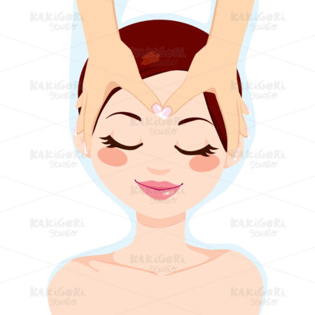 Relaxing Facial Massage Clipart Vector Illustration 01287