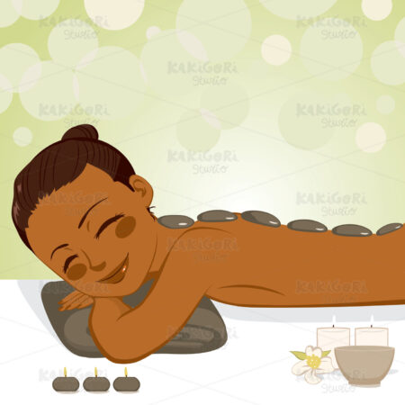 Relaxing Stone Massage Clipart Vector Illustration 02369
