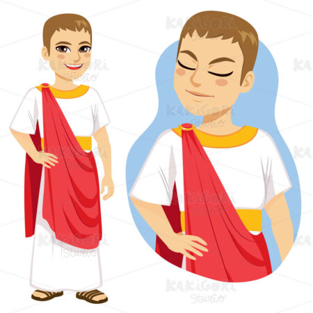 Rich Patrician Roman Citizen Clipart Vector Illustration 05088