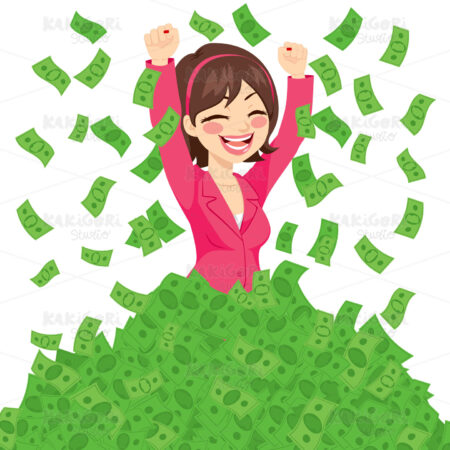 Rich Successful Businesswoman Clipart Vector Illustration 02647