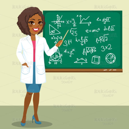 Rocket Scientist Woman Clipart Vector Illustration 03405