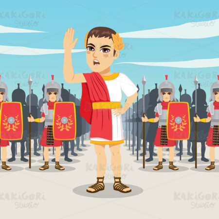Roman Legionary Army Battle Field Clipart Vector Illustration 05118
