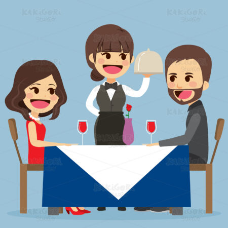 Romantic Dinner Clipart Vector Illustration 03434