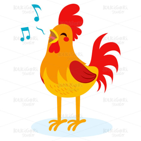 Rooster Singing Clipart Vector Illustration 03161