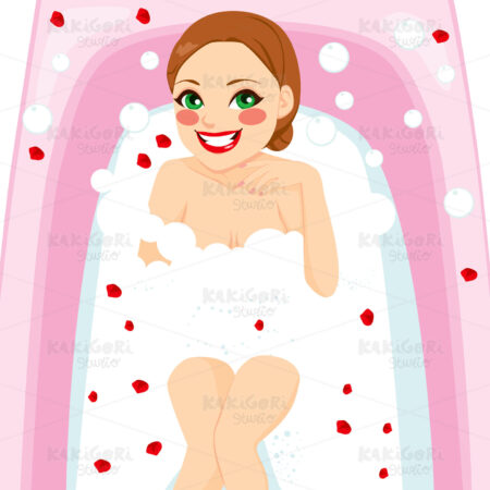 Rose Petals Bubble Bath Clipart Vector Illustration 01721