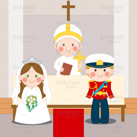 Royal Wedding Clipart Vector Illustration 00494