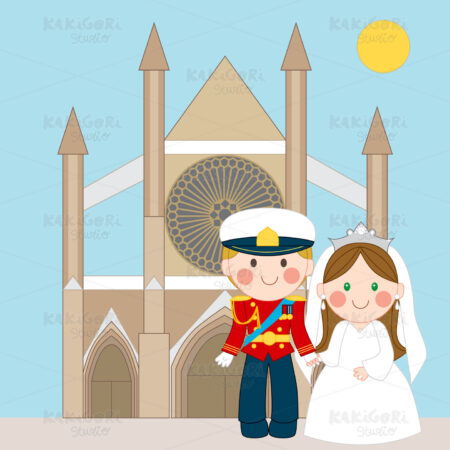 Royal Wedding Clipart Vector Illustration 00497