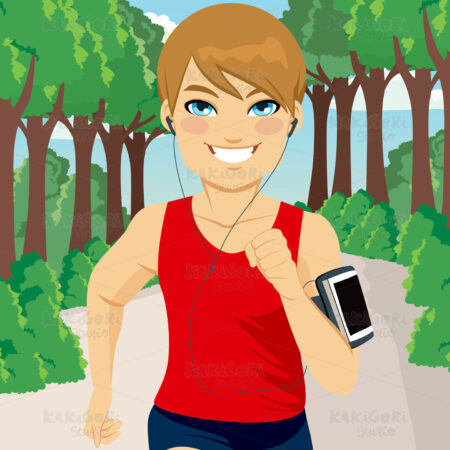 Runner Man Park Clipart Vector Illustration 02697