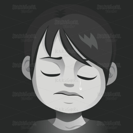 Sad Crying Boy Child Abuse Clipart Vector Illustration 04547