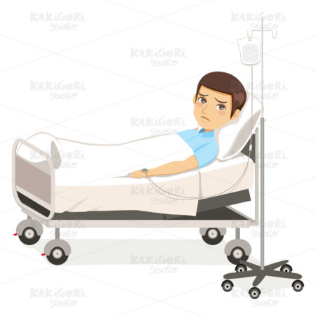 Sad Hospital Man Clipart Vector Illustration 04624