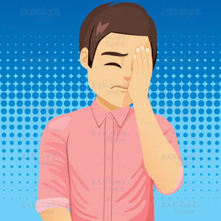 Sad Man Making Facepalm Clipart Vector Illustration 04804