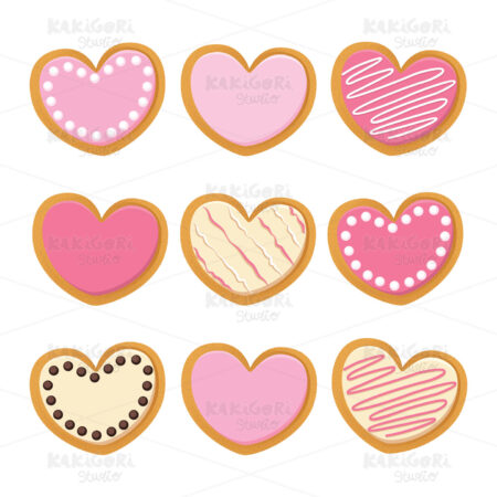 Saint Valentine Heart Cookies Clipart Vector Illustration 04592