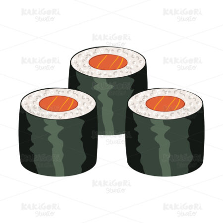 Salmon Sushi Maki Clipart Vector Illustration 03710