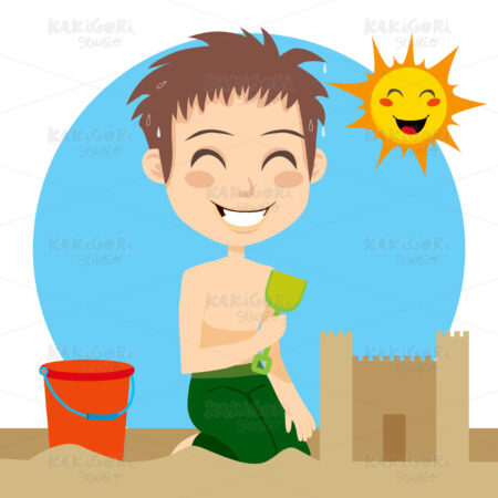 Sand Castle Clipart Vector Illustration 00450