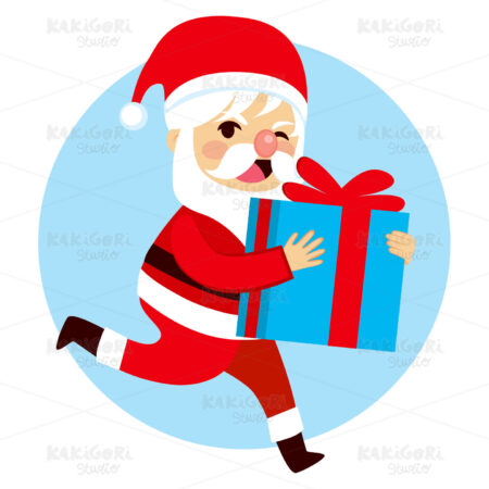 Santa Christmas Gift Clipart Vector Illustration 03186