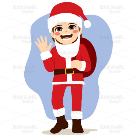 Santa Claus Boy Clipart Vector Illustration 03804