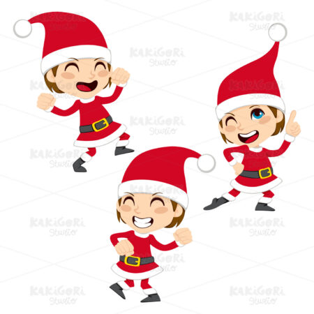 Santa Claus Dance Clipart Vector Illustration 00989