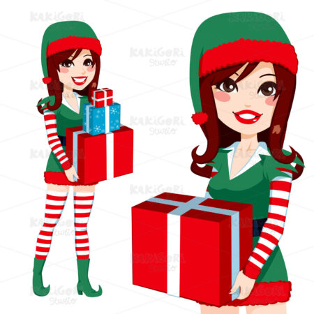 Santa Claus Elf Helper Clipart Vector Illustration 01222