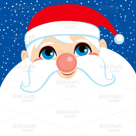 Santa Claus Face Merry Christmas Clipart Vector Illustration 01820